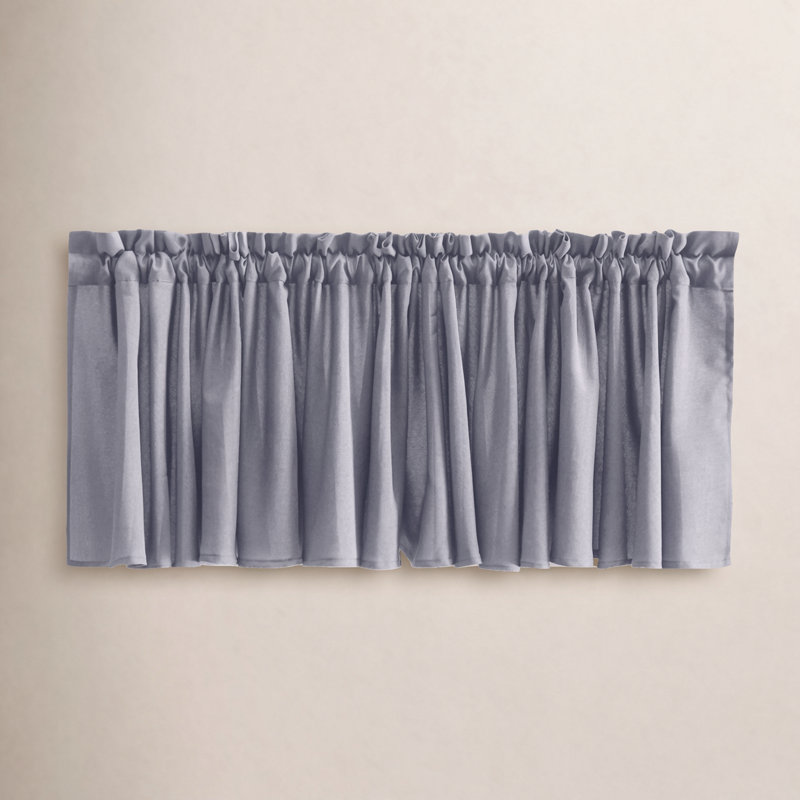 Lakeland Classic Tailored 84" Window Valance Light Filtering in Bold Colors, Blue