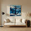 Art mural en métal bleu marine-1264410593