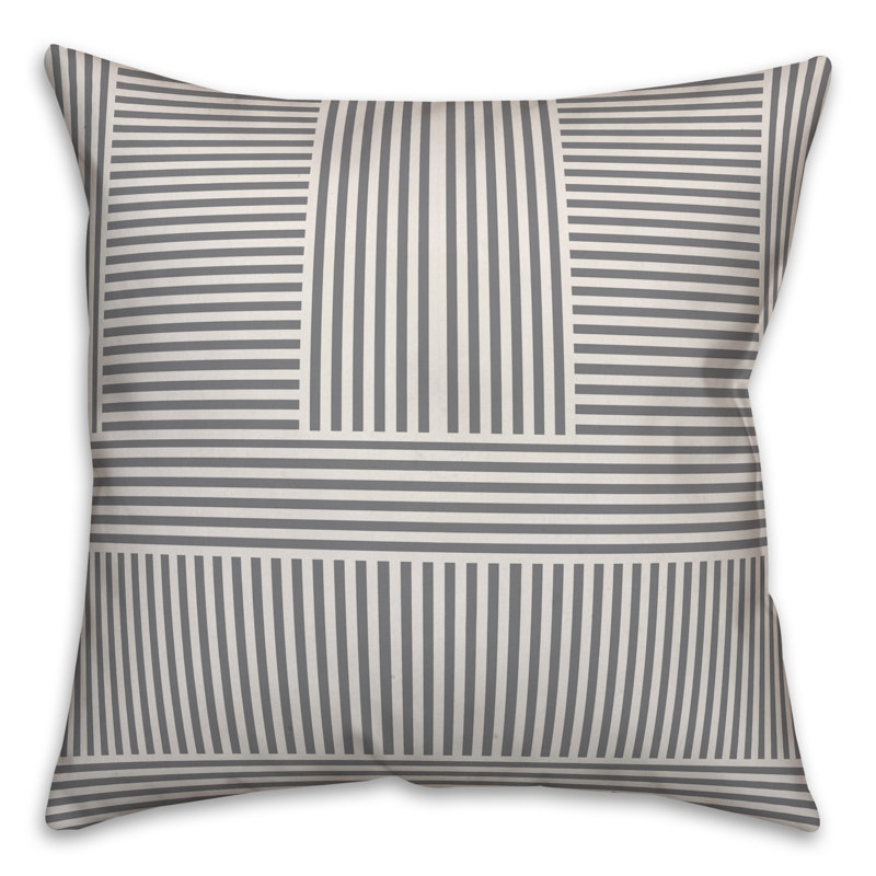  Coussin Block, 16 po x 1 po, Gris