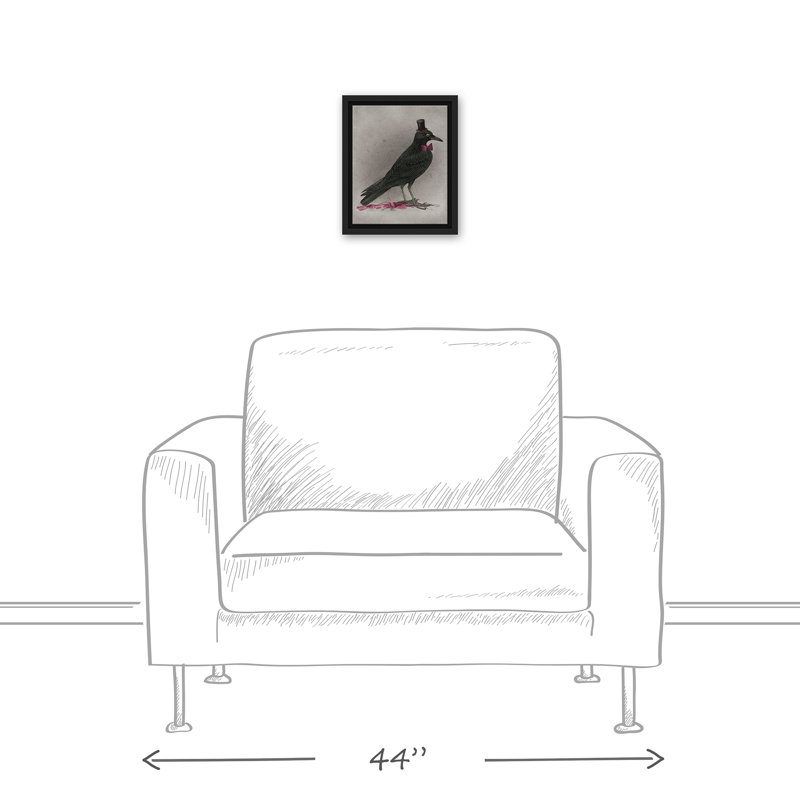 «Stylish Crow», impression, H 31,75 po x l 25,75 po, Cadre noir