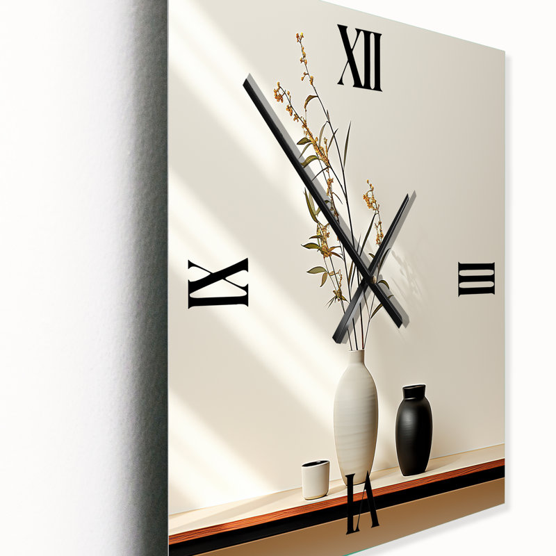 Horloge murale abstraite blanche I, Grand