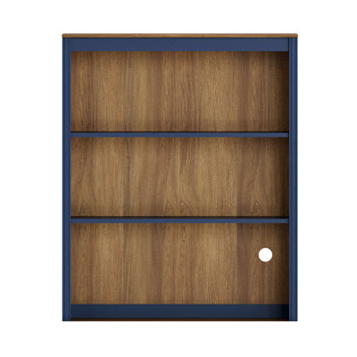 Bibliothèque Corretta bleu marine avec portes vitrées, 33,9 po de largeur (sans armoire et doit être jumelée à la partie inférieure de la série Corretta)