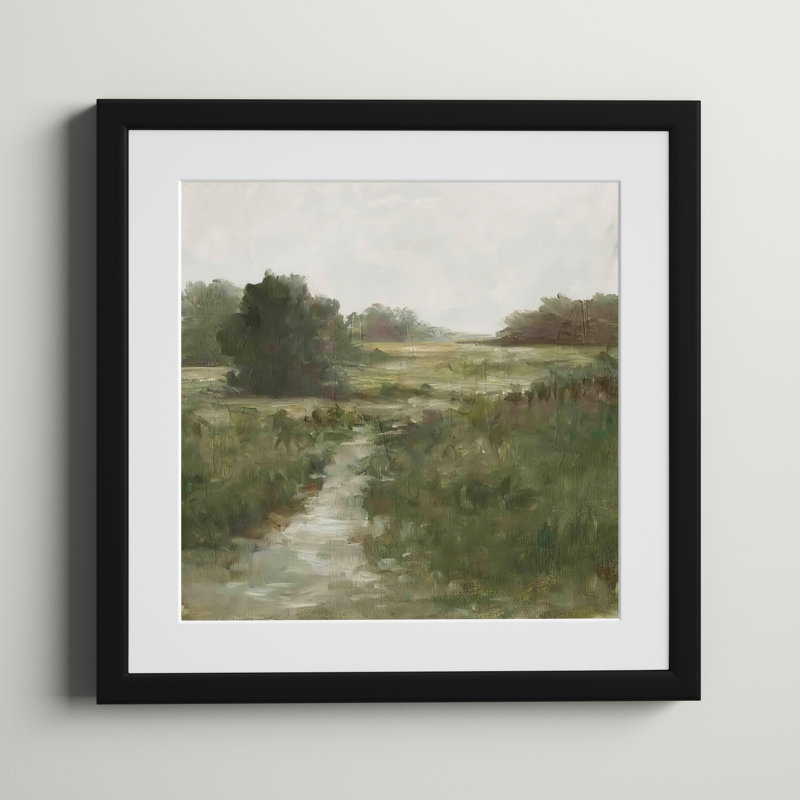 «Tranquil Fen I» par Ethan Harper - reproduction d'art encadrée, Noir, H 17,8 po x l 17,8 po x P 1,18 po