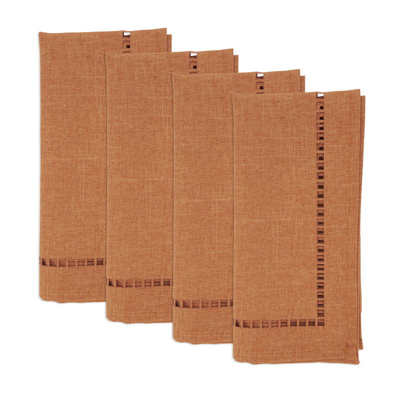 Laser-Cut Hemstitch Napkin (Set of 4), Orange