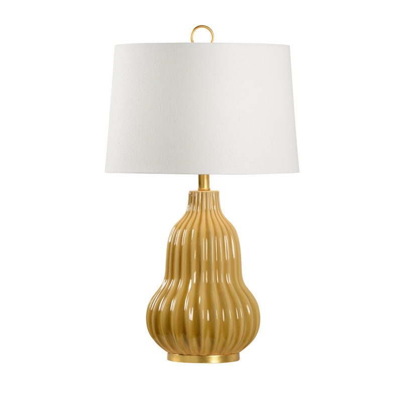 Lampe de table 29,5 po Oliver, Vernis caramel écossais / feuille d'or antique