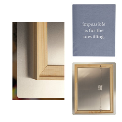 Impossible Is for the Unwilling — Chalkboard Lettering — Portrait Metal Wall Art