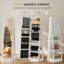 360° Swivel Lockable Jewelry Mirror Cabinet with Storage Shelves-1958386750