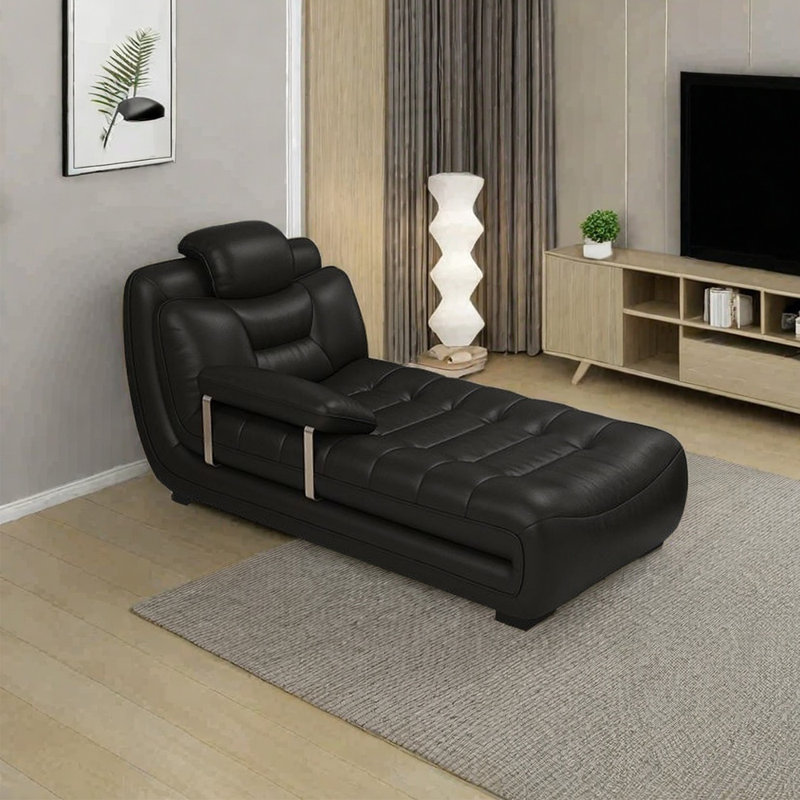 Fauteuil inclinable moderne en éponge haute densité, Orienté à droite, Noir, noir, noir, noir