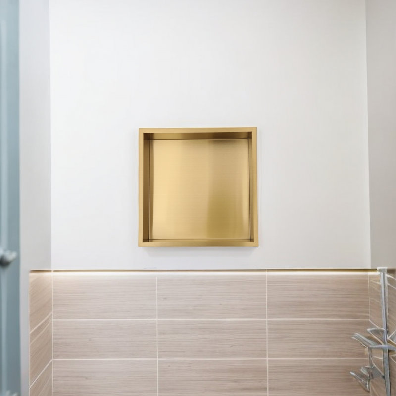 Niche de douche en acier inoxydable 304 (13 * 13 * 3,94 pouces), Or