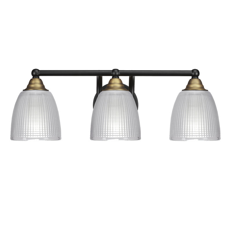 Barre d'éclairage de salle de bain 3 lumières Michell, Noir mat / laiton