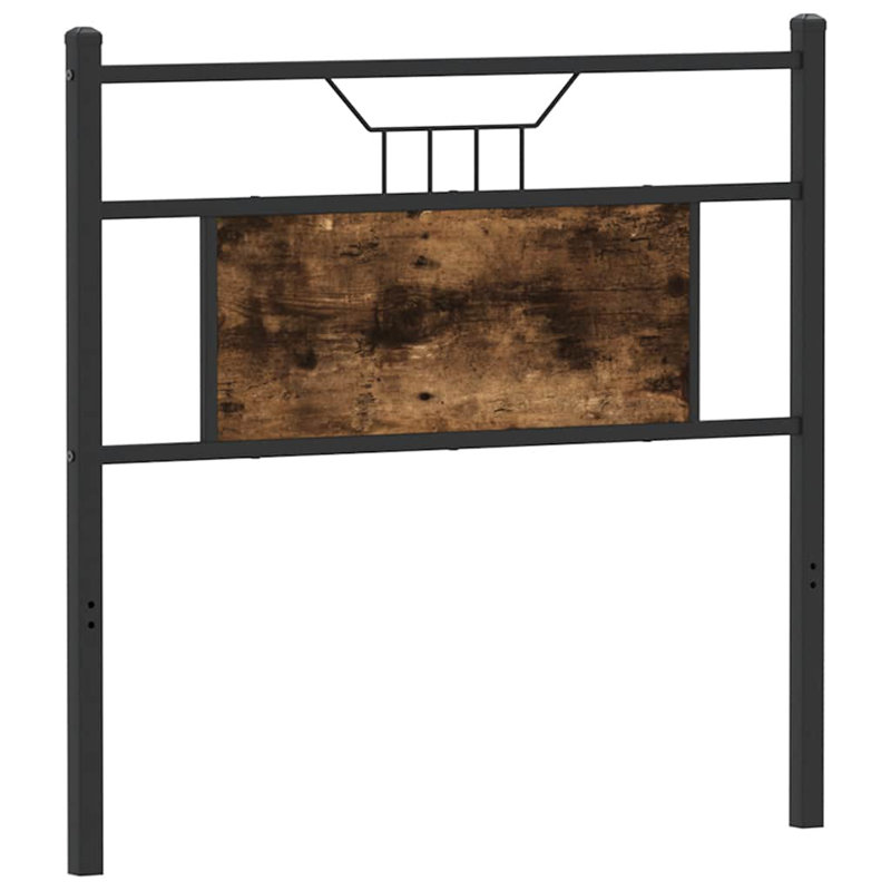Headboard 183 Cm Engineered Wood And Steel, Smoked Oak, 91.5cm H x 96cm W x 3cm D