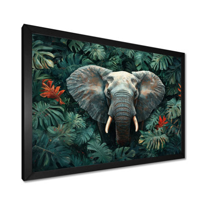 Portrait d'éléphant dans la jungle - art mural grand éléphant