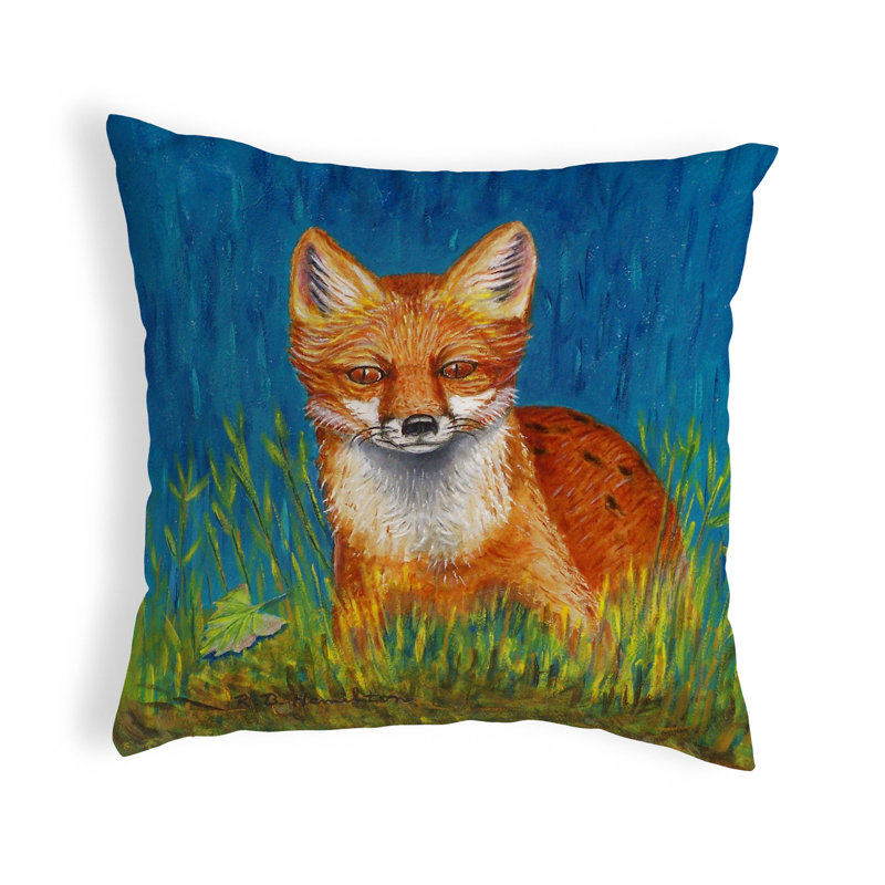 Fox Outdoor Reversible Throw Pillow