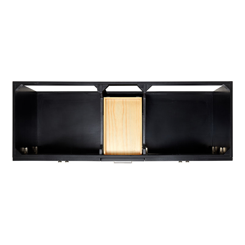 Paulla 60'' W Double Bathroom Vanity Base, Black
