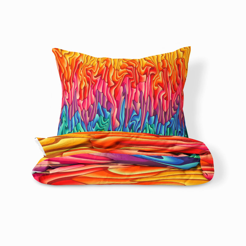  Ensemble de housse de couette Melting Wax, Housse de couette simple et 2 taies décoratives