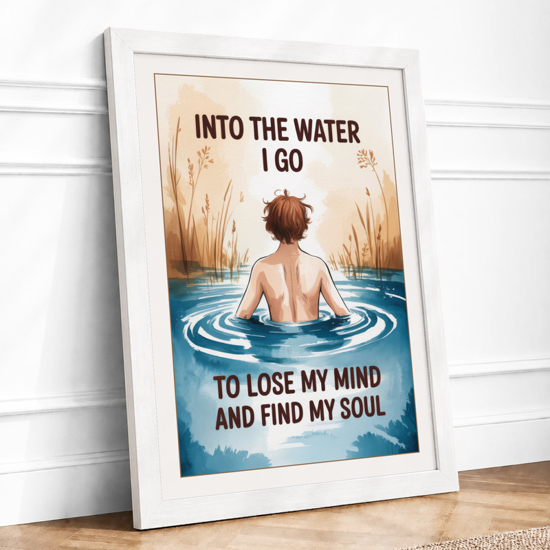Into The Water Modern - Framed Print, A3 - 42.0 x 29.7 cm, White