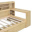 Lit de jour en bois multifonctionnel avec tablettes de rangement, 2 tiroirs de rangement et bureau d'étude-1175765697-1175765703