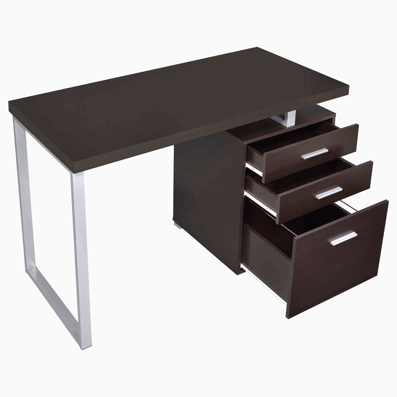 Bureau réversible à 3 tiroirs, Cappuccino