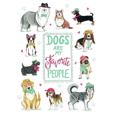 «Dogs Are My Favorite People», reproduction sur toile tendue