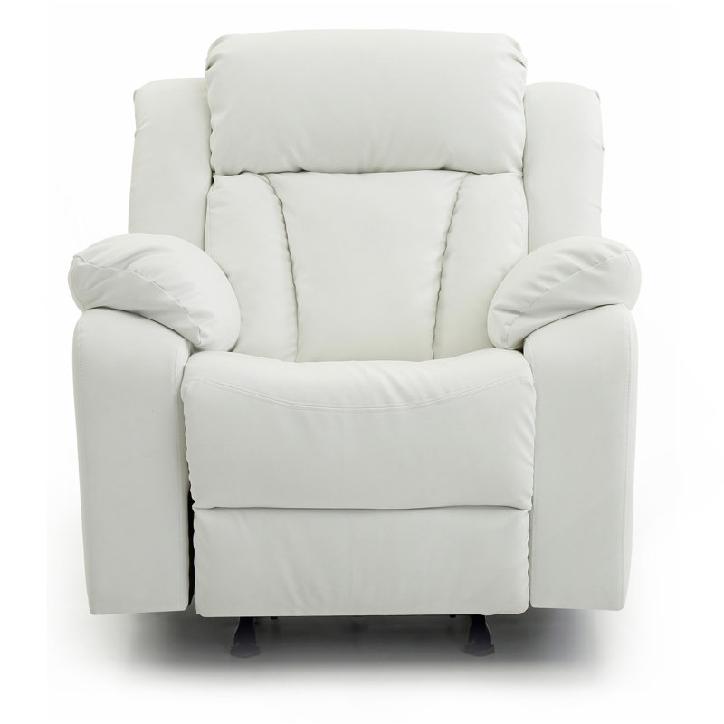 Élégant fauteuil inclinable blanc avec accoudoirs rembourrés, Blanc
