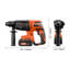 Perceuse-marteau rotatif sans fil 20 V SDS-Plus sans brosse 1 en 1200 tr / min 4 fonctions