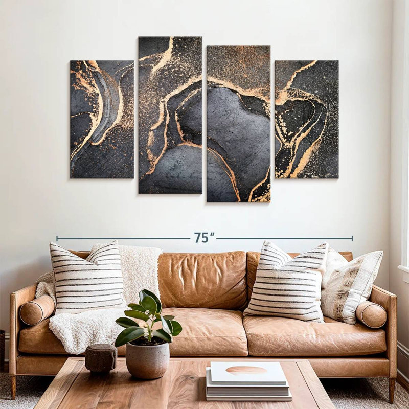 Avery or rose abstrait, H 42 po x l 68 po