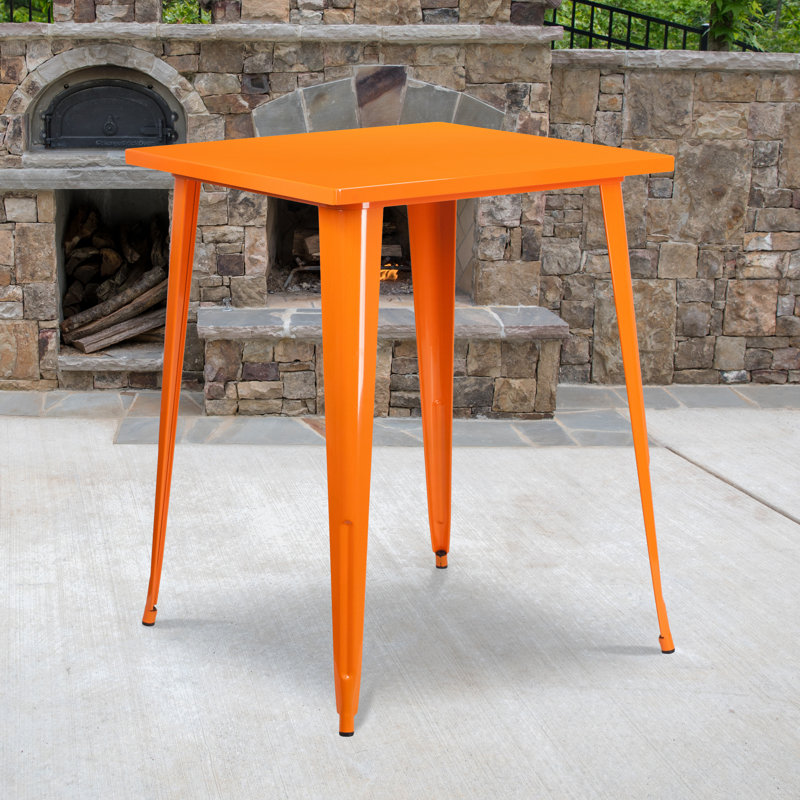 Table carrée intérieure / extérieure Angeleca, Jaune, l 33,25 po x L 33,25 po x H 40,75 po