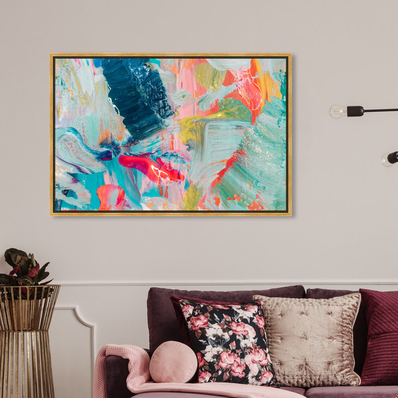 «Abstract That Love Feeling», impression sur toile, Toile encadrée, H 24 po x l 36 po, Noir