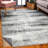 Everist Rectangle Abstract Machine Woven Polypropylene Area Rug in Grey with Rug Pad Included-87709843