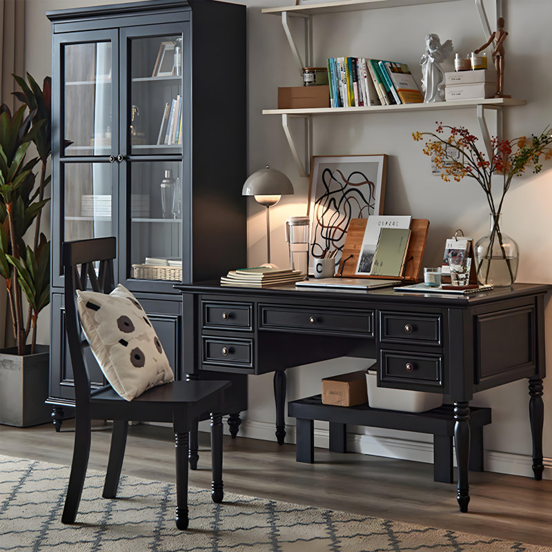 Bureau d'étude American Minimalist, Noir, H 29,92 po x l 51,18 po x P 25,59 po