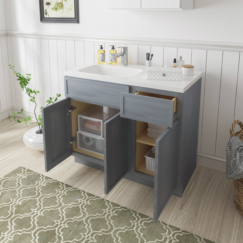 Base de meuble-lavabo simple 39 po seulement, Argent argent