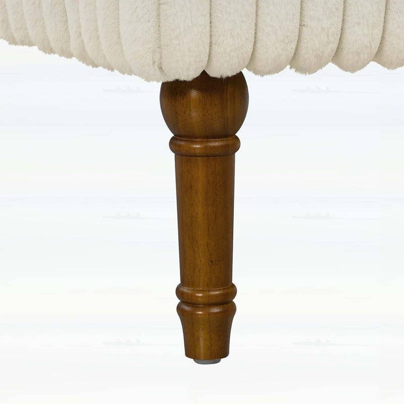 Fauteuil classique avec pieds élégants en bois, pour le salon, Beige