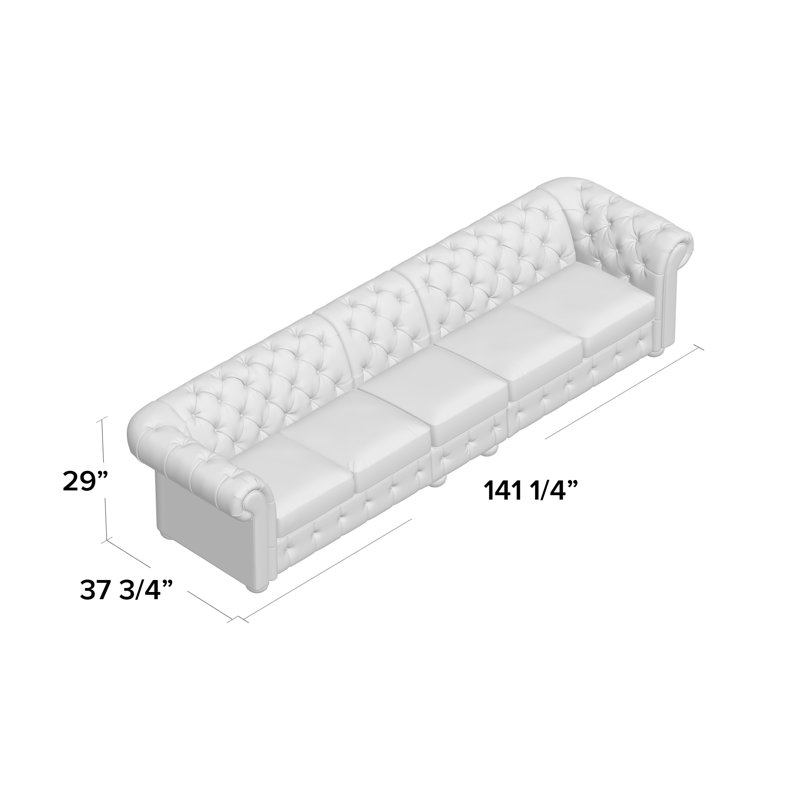 Huskins 141.2'' Faux Leather Sofa