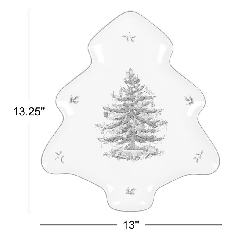 Spode Christmas Tree Tree-Shaped Dish 14"