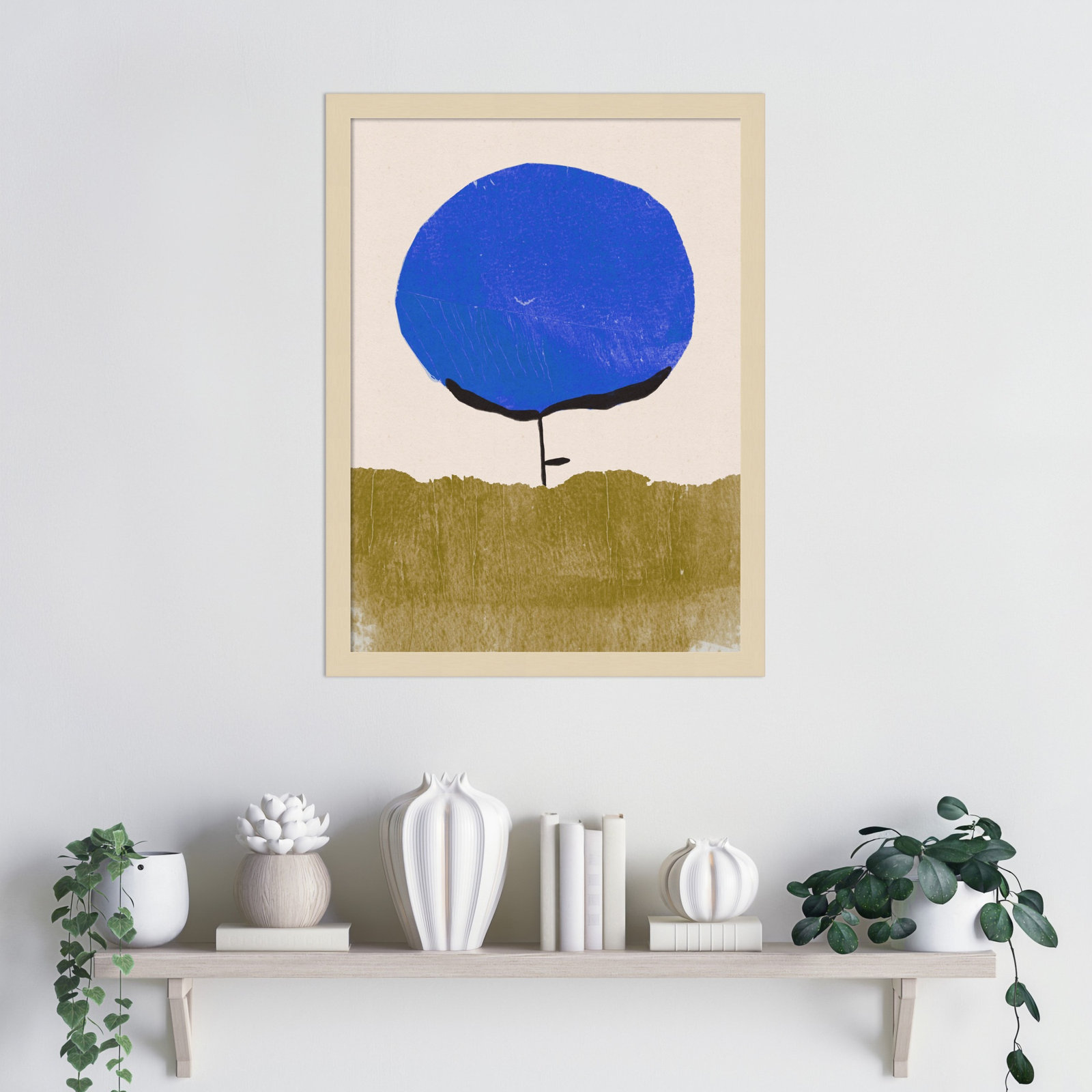 Blue Flower Print by Alisa Galitsyna, Brown, 21" H x 16" W