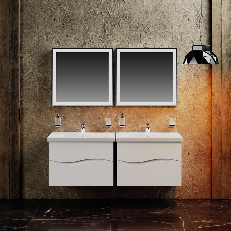 Ismerai 25.6'' Single Bathroom Vanity with Ceramic Top with Mirror
