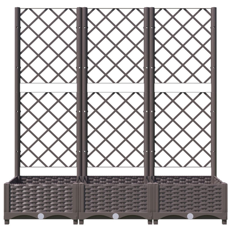 Latitude RunÂ® Garden Planter With Trellis PP, Brown, 47.8" H x 47.2" W x 15.7" D