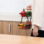 2-Tier Fruit Vegetable Basket, Wooden Handle Kitchen Storage Rack Black