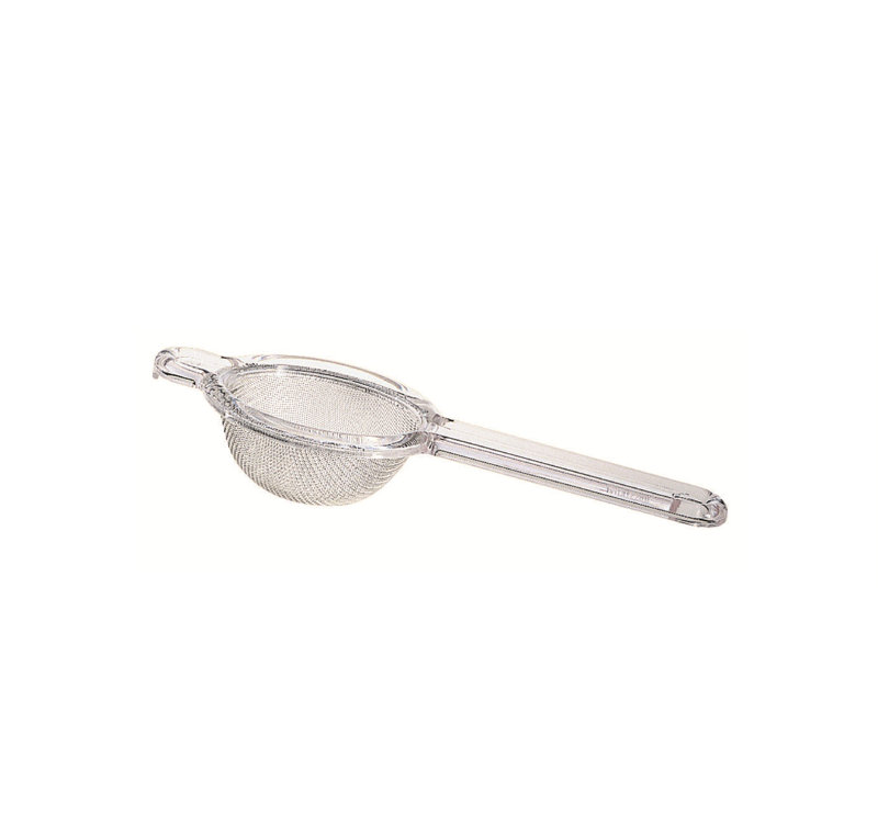 Guzzini Latina Acrylic Small Stainless Steel Food Strainer, Red, 2" H x 3.75" W x 9" D