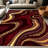 1PC Burgundy Gold Glitter Fluid Agate Swirl Pattern area rugs for Living Room, Soft, All seasons, Easy-maintain, Washable Indoor mat, Farmhouse suitable for dining table, bedroom, entryway, kitchen, home office, backyard, Home Decor, Outdoor Decor.-1019637483