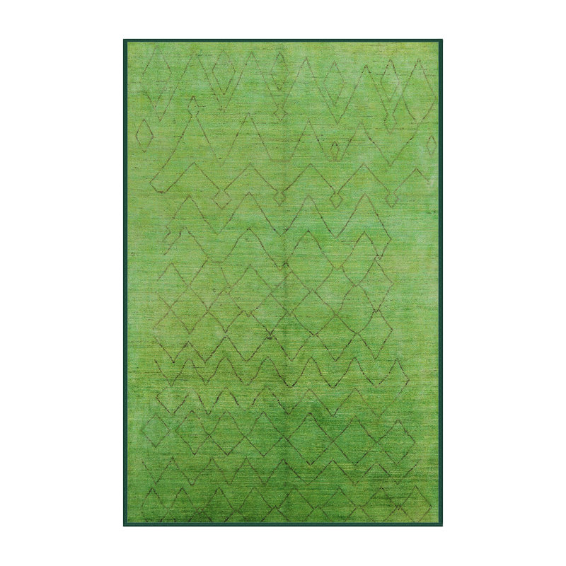 Tapis vert à motif géométrique Gothenburg, Rectangle 7 pi x 9 pi