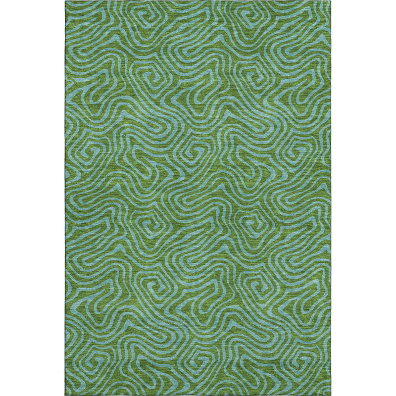 Premium Machine Washable Birchview AMF1031 Swirls Rug, Rectangle 8' x 10'