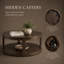 Caston 40" Round Transitional Coffee Table with Lower Storage Shelf and Casters-309319389