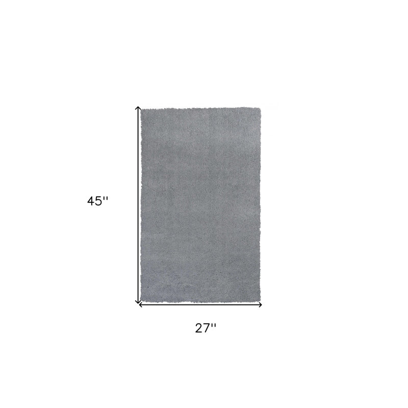2' X 4' Polyester Grey Area Rug