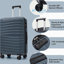 Ensemble de valises de voyage en PP de qualité supérieure, ensemble de valises à verrou TSA 3 pièces de tailles 20, 24 et 28 pouces avec roulettes pivotantes à 360 °, bleu gris