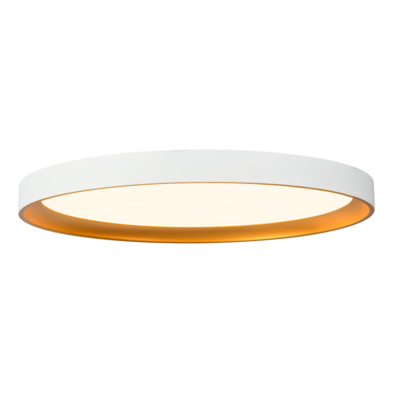 Nix 15-in Black dimmable LED Flush Mount, White/Gold