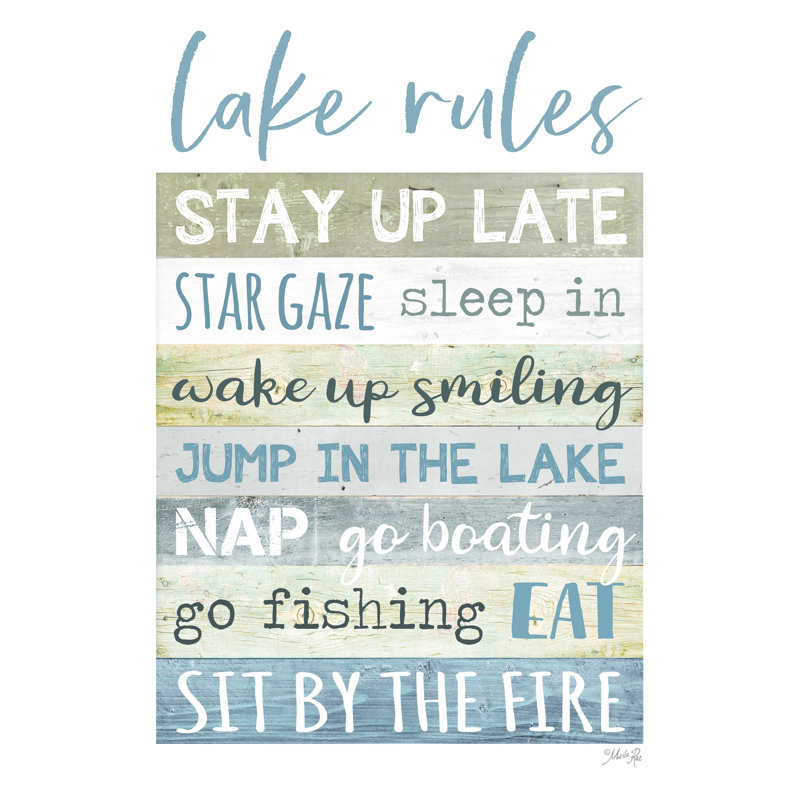 Lake Rules - Impression sur toile tendue, H 40 po x l 30 po