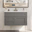 Meuble-lavabo mural 36 po, armoire de rangement flottante avec 2 tiroirs, 1 tiroir basculant, lavabo simple en céramique à 3 trous, armoire moderne.-129768136