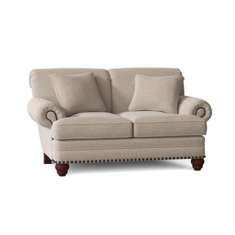 Spratt Loveseat, Beantown 10 Sand Performance Chenille, Manhattan, Dark Brass
