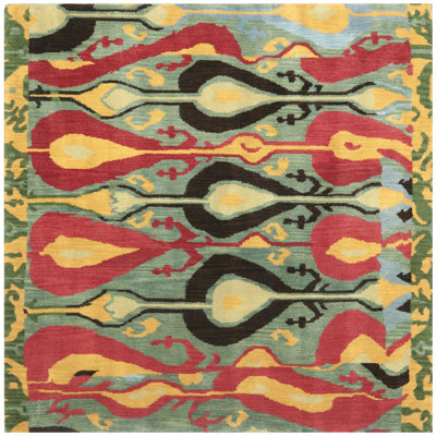 Kline Ikat Hand Tufted Wool Ikat Rug